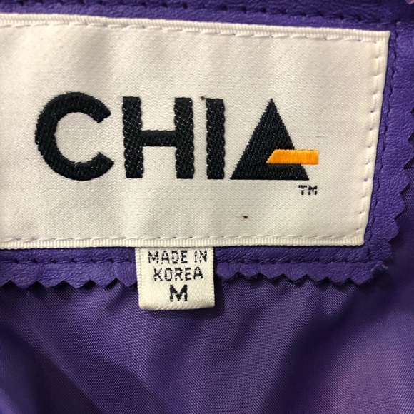 VINTAGE Chia Purple Leather Jacket - Picture 6 of 16